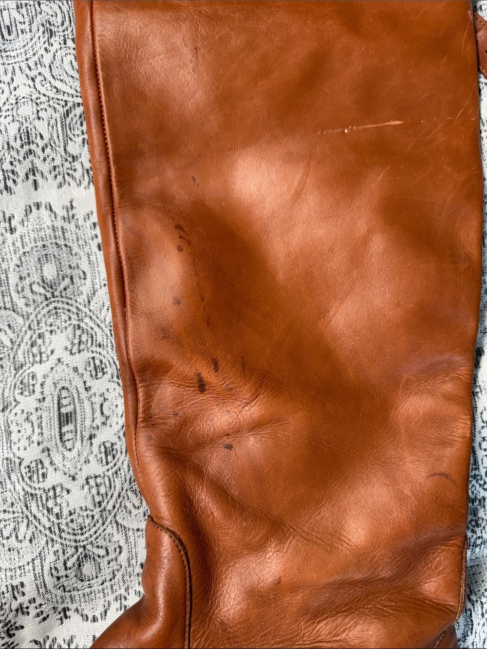 Women’s Tall Coach Leather Riding Boots - Cognac Brown - Size 8